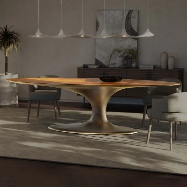 Jade oval dining table for indoor