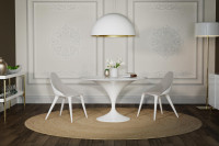 Charm Round Dining Table White Marble
