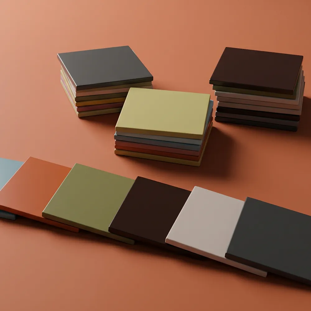 Multiple square samples in various colours