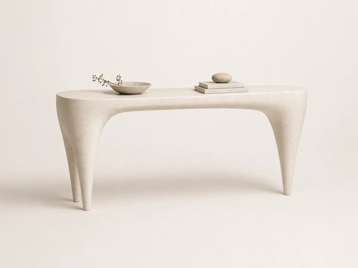 Ivory console for outdoor