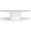 Magna dining table with white lacquering for outdoor