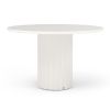 Roma round dining table with white lacquering for outdoor